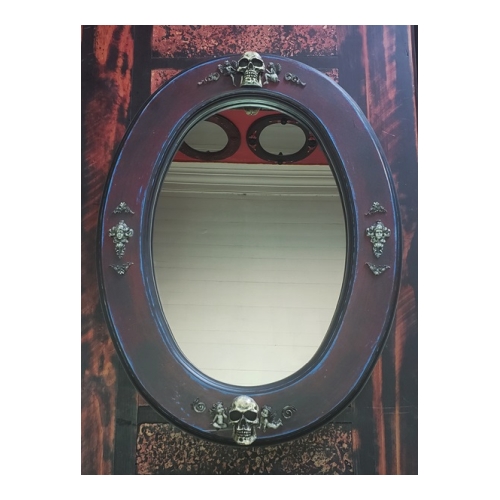 Espejo ovalado estilo vintage calaveras y angeles Diseño 4 - CALAVERAS